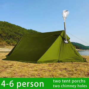 Large 4 Man Tent for Camping  Family Hot Tent with Stove Hole Waterproof Four Seasons Blackout Tents Outdoor Shelter