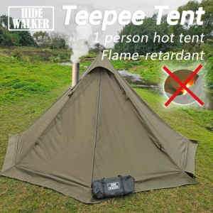 Flame-retardant Pyramid Hot Tent Outdoor Camping Waterproof Teepee Tent 1 Person Tipi Tent Winter Stove Tent